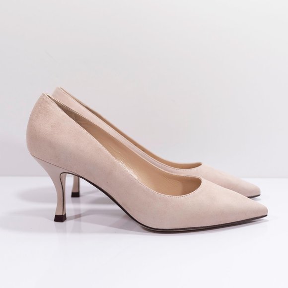 Stuart Weitzman Tippi 70 Suede Pointed Toe Pump - Picture 2 of 15